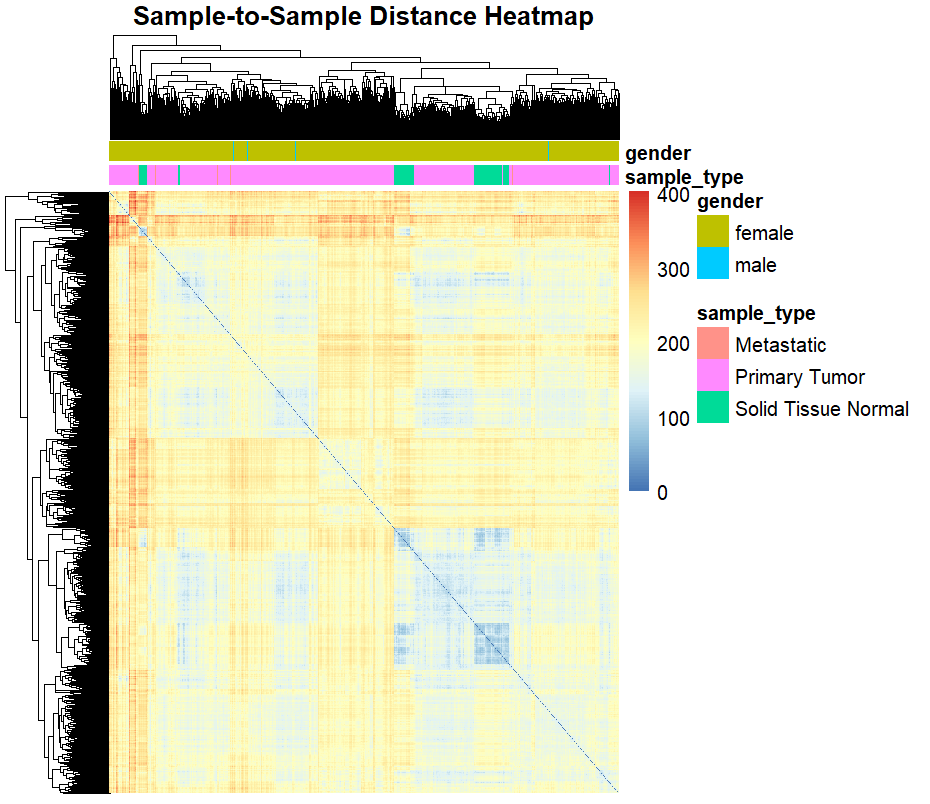 Sample-to-sample distance heatmap